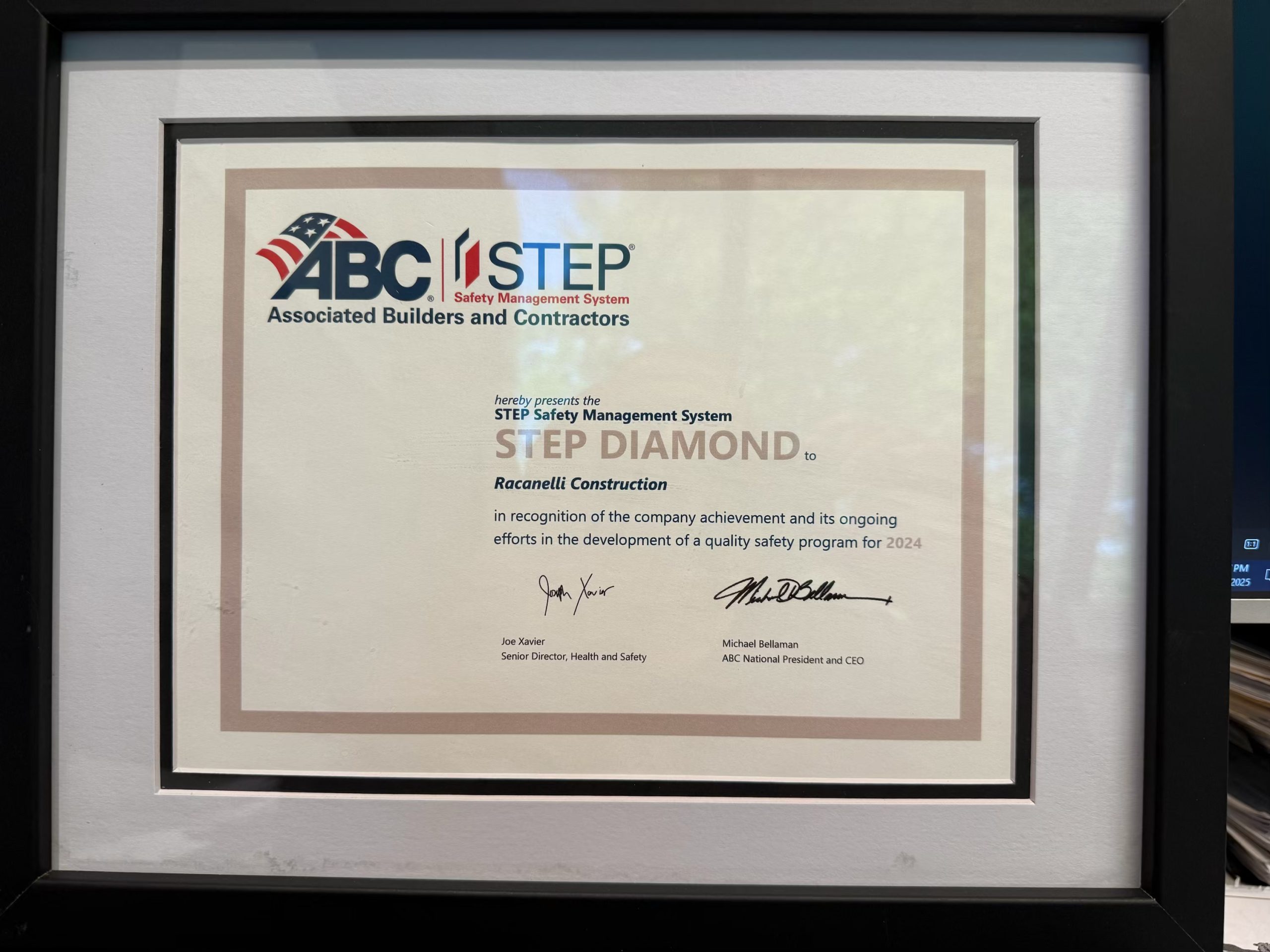 2024 STEP Safety Award – Racanelli Construction